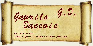 Gavrilo Dačević vizit kartica